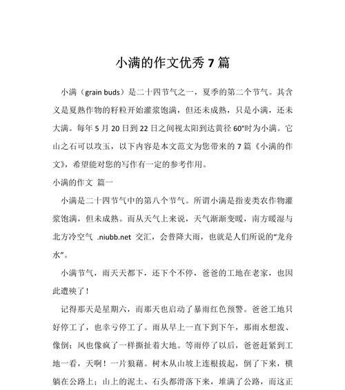 有关我的小满作文开头的作文怎么写（《青春启航——小满之际的中学生友谊》）
